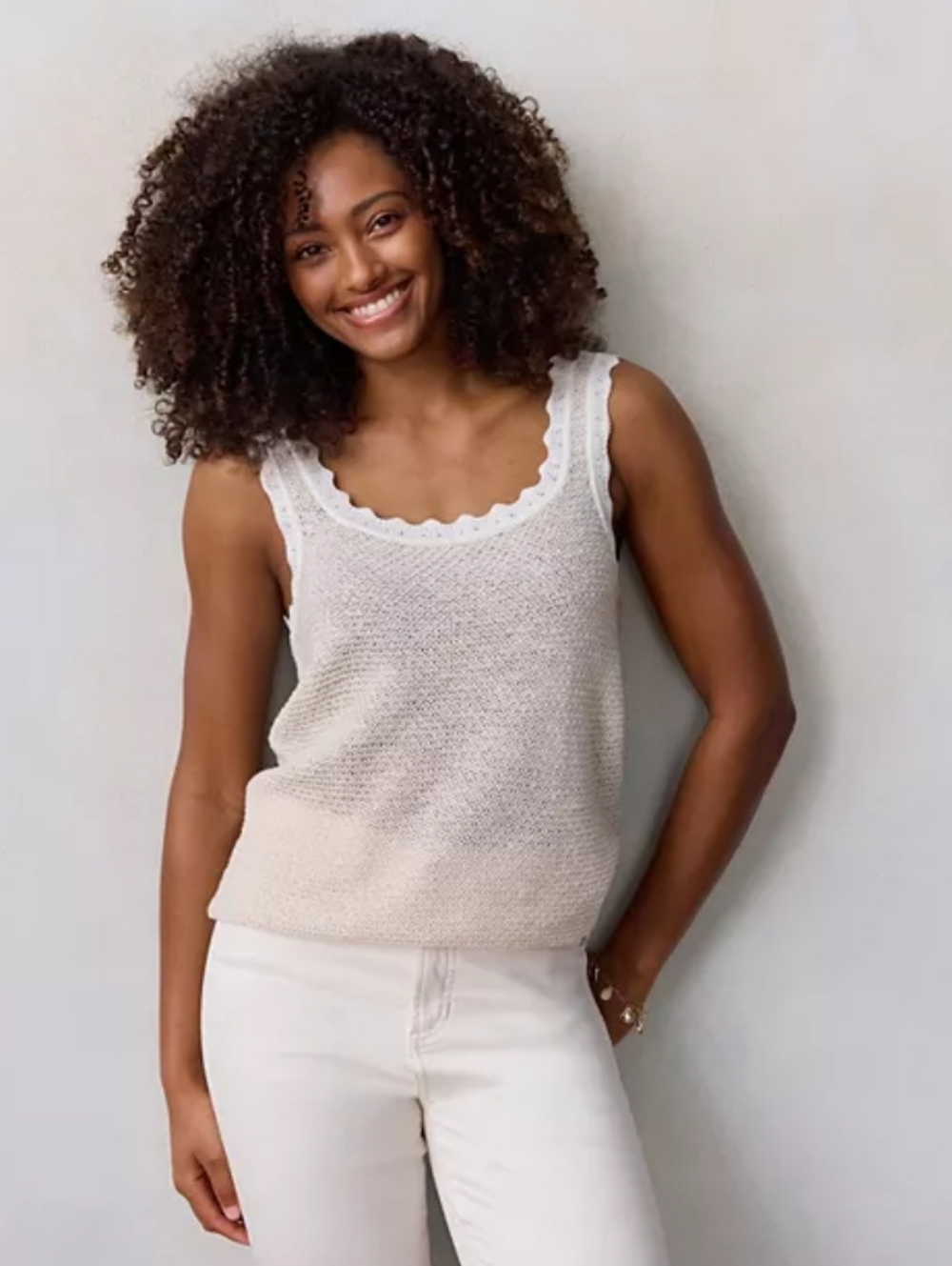 LC Lauren Conrad Scallop Trim Sweater Tank Top